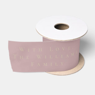 Elegant Rose Gold Look Script Merry Christmas  Satin Ribbon