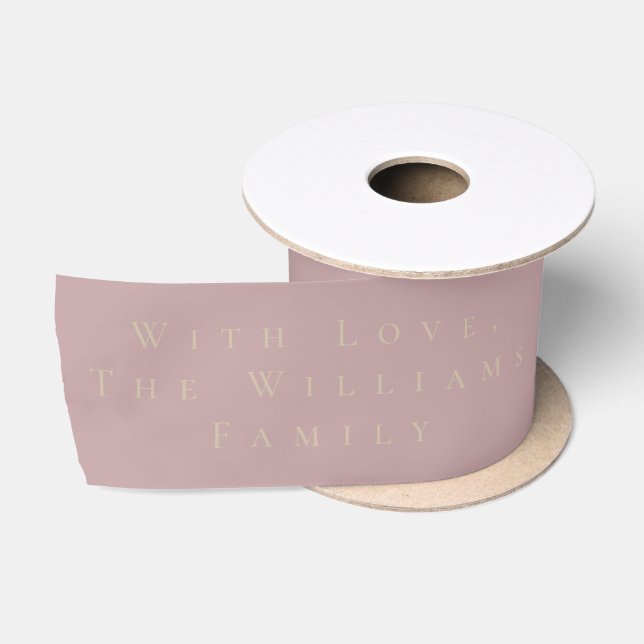 Elegant Rose Gold Look Script Merry Christmas  Satin Ribbon (Spool)