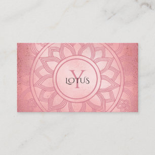 Elegant Rose Gold  Lotus Mandala Yoga Business Card