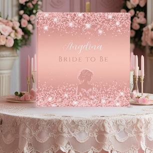 Elegant Rose Gold Luxe Shimmer Bridal Shower  Binder