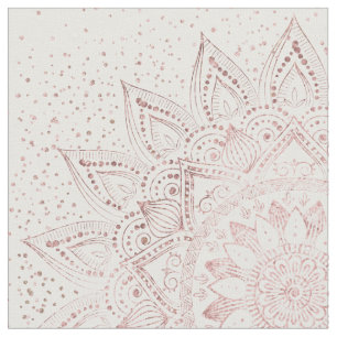 Elegant rose gold mandala confetti design fabric