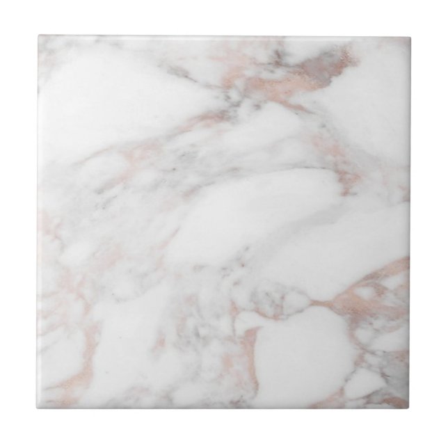 Elegant Rose Gold Marble Customizable Template Tile (Front)