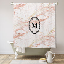 Elegant Rose Gold Marble Monogram