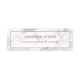 Elegant Rose Gold Marble Template Return Address