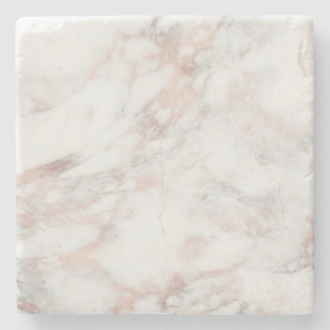 Elegant Rose Gold Marble Template Trendy Square Stone Coaster (Front)