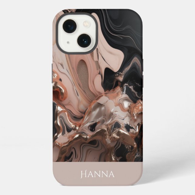 Elegant  Rose gold  Marble texture iPhone Case (Back)