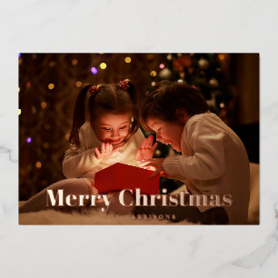 Elegant Rose Gold Merry Christmas Holiday Card