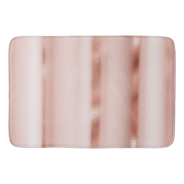 Elegant Rose Gold Metallic Bath Mat (Front)