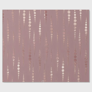 Elegant Rose Gold Metallic Raindrop Dots Wrapping  Paper