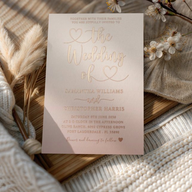 Elegant Rose Gold Minimalist wedding Invitation (Creator Uploaded)