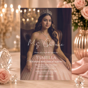 Elegant Rose Gold Mis Quince Invitation