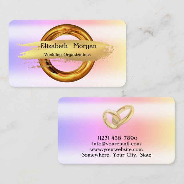 Elegant rose gold,modern gold ring  business card (Front/Back)