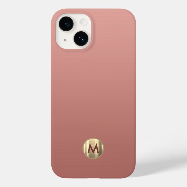 Elegant Rose Gold Monogram Case-Mate iPhone Case (Back)