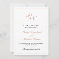 Elegant Rose Gold Monogram Formal Wedding