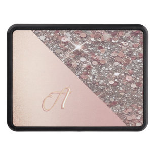 Elegant Rose Gold Monogram Hitch Cover