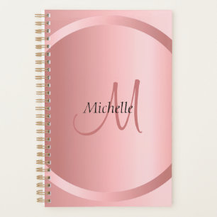 Elegant Rose Gold Monogram Modern Template Planner