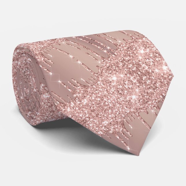 Elegant Rose Gold Neck Tie (Rolled)