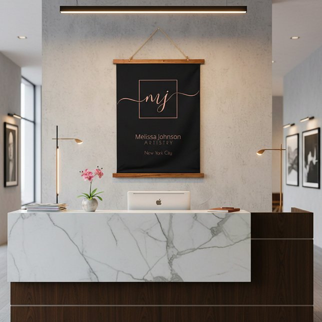 Elegant Rose Gold on Black   Hanging Tapestry (Creator Uploaded)