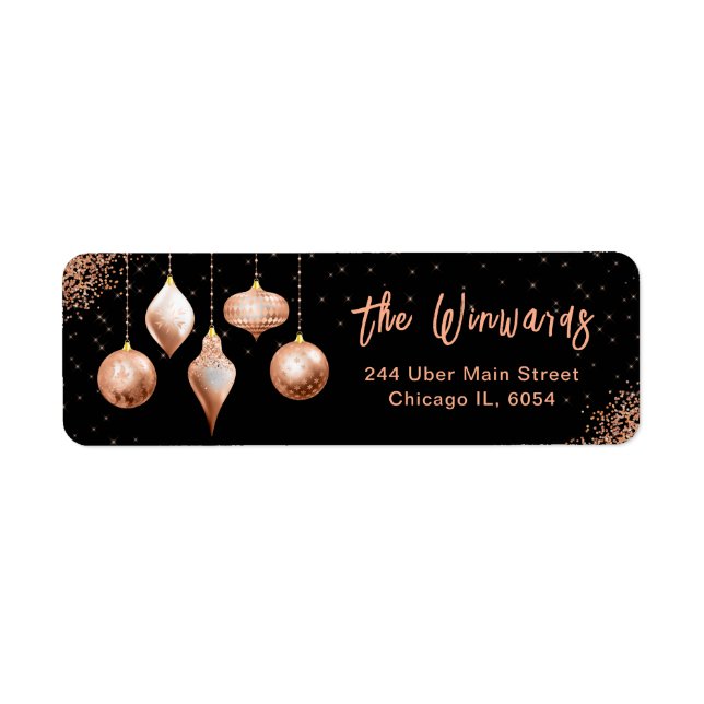 Elegant Rose Gold Ornament Christmas (Front)