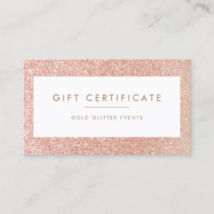 Elégant Rose Gold Parties scintillant carte cadeau