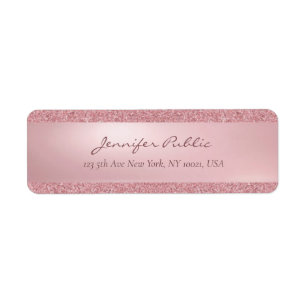 Élégant Rose Gold Parties scintillant Nom manusc