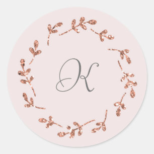 Élégant Rose Gold Parties scintillant Sticker init