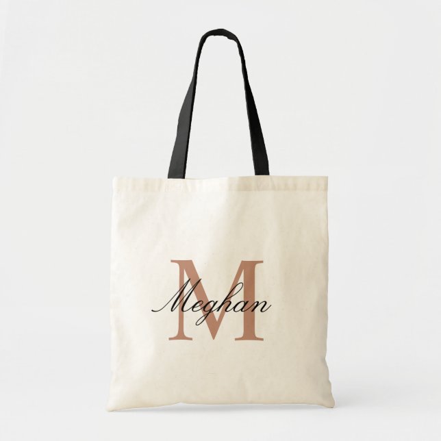 Elégant Rose Gold Personnalisé Monogram Tot sac (Devant)