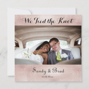 Élégant Rose Gold Photo Mariage Faire-part