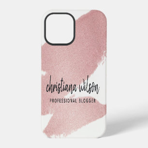 ELEGANT ROSE GOLD PINK BRUSH STROKE CALLIGRAPHY iPhone 12 PRO CASE