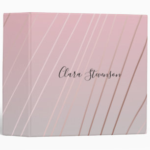 Elegant rose gold, pink & grey gradient ombre binder