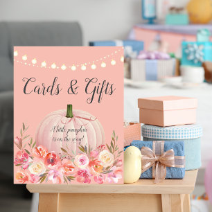 Elegant Rose Gold Pumpkin Baby Shower Poster