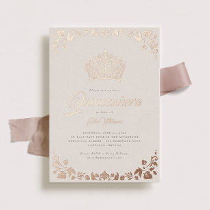 Elegant Rose Gold Quinceañera Crown