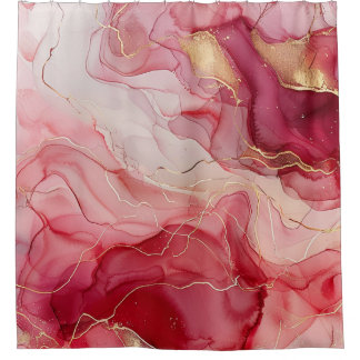 Elegant Rose Gold Red Alcohol Ink Agate