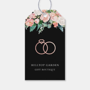 Elegant Rose Gold Rings Floral Price Tags