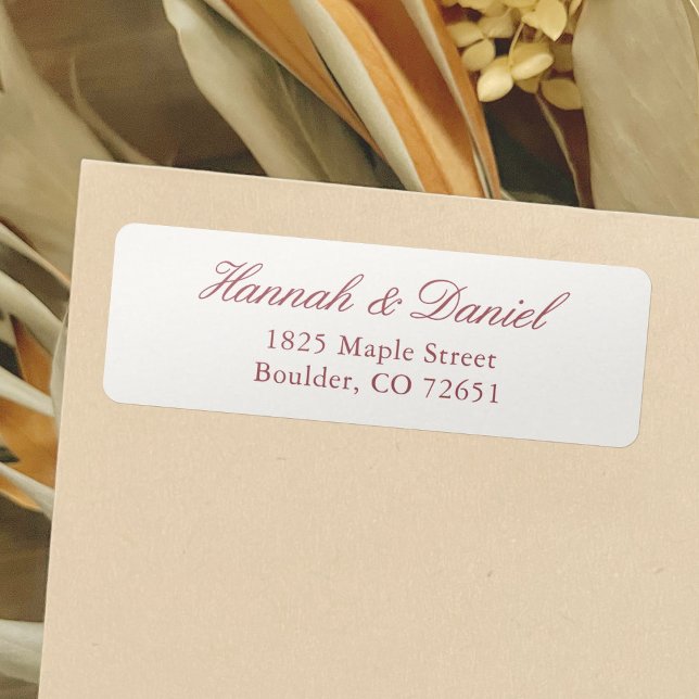 Élégant Rose Gold Script Mariage Adresse de retour (Créateur téléchargé)