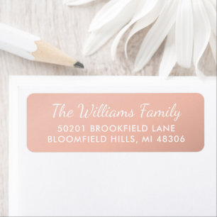 Elegant Rose Gold Script Return Address