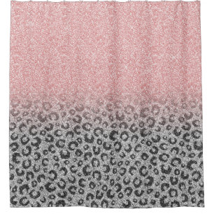 Elegant Rose Gold Silver Glitter Leopard Print