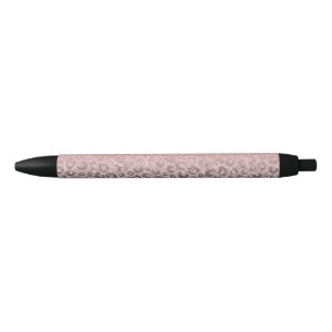  Elegant Rose Gold Silver Glitter Leopard Print Black Ink Pen