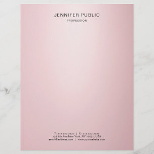 Elegant Rose Gold Simple Template Modern Trendy Letterhead