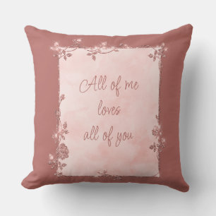 Elegant Rose Gold Sparkle Frame Valentine  Throw Pillow