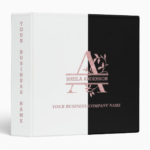 Elegant Rose Gold Split Custom Monogram A Binder