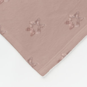 Elegant Rose Gold Stars Pattern Christmas Fleece Blanket