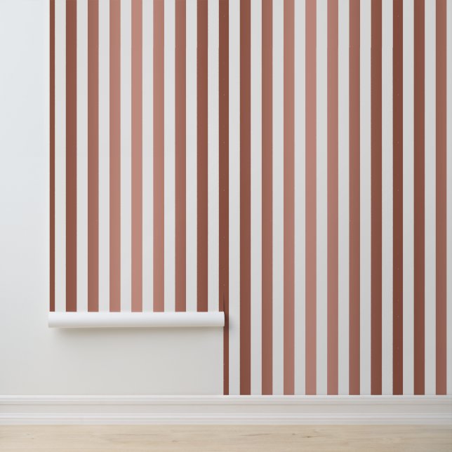 Elegant Rose Gold Striped Wallpaper (Application)