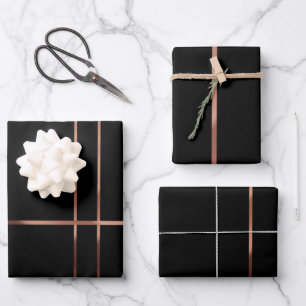 Elegant Rose gold stripes Wrapping Pape Wrapping Paper Sheet