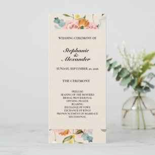 Élégant Rose Gold Watercolor Programme de mariage