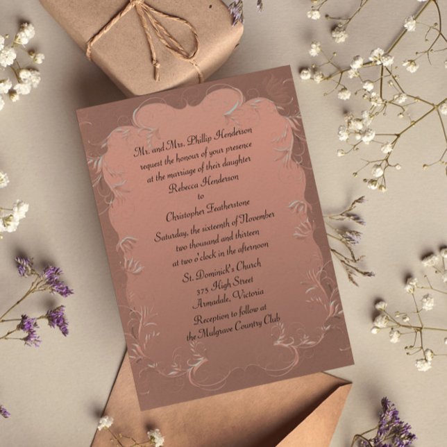 Elegant Rose Gold Wedding Invitation (Creator Uploaded)