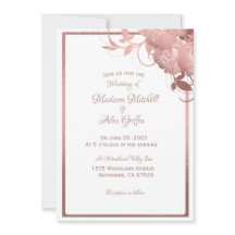 Elegant Rose Gold Wedding Invitation