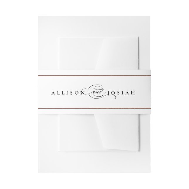 Elegant Rose Gold Wedding Invitation Invitation Belly Band (Front Example)