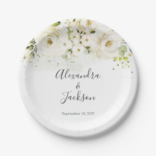Elegant Rose & Gold Wedding Plate
