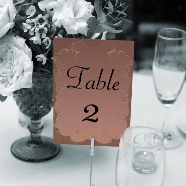 Elegant Rose Gold Wedding ReceptionTable Table Number (Creator Uploaded)